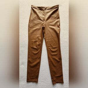 WILFRED FREE Vegan Leather Skinny High-Waisted Pants in Cognac from Aritzia 🤎